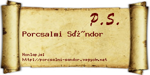 Porcsalmi Sándor névjegykártya