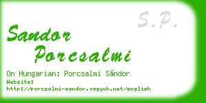 sandor porcsalmi business card
