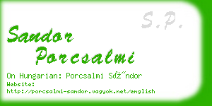 sandor porcsalmi business card